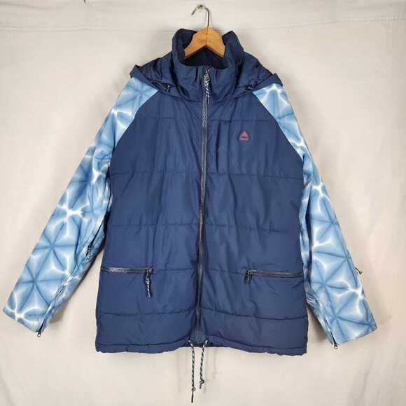 Burton Keelan Jacket Women's L Snowboarding Ski Coat Blue Dailola Shibori - Picture 1 of 16